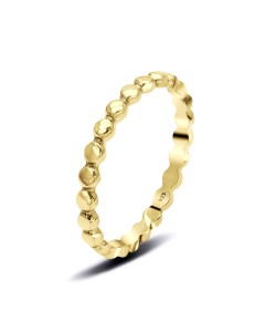 Gold Plated Dot Strip Silver Ring NSR-3357-GP